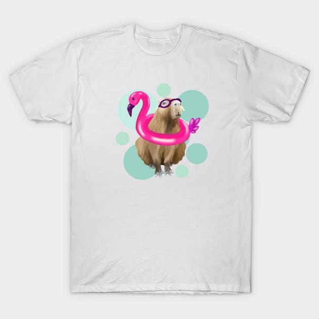 Cute Capybara Pool Party T-Shirt by Suneldesigns